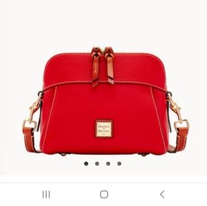 Dooney and Burke Pebble Grain Cameron Crossbody in Wine - See Description